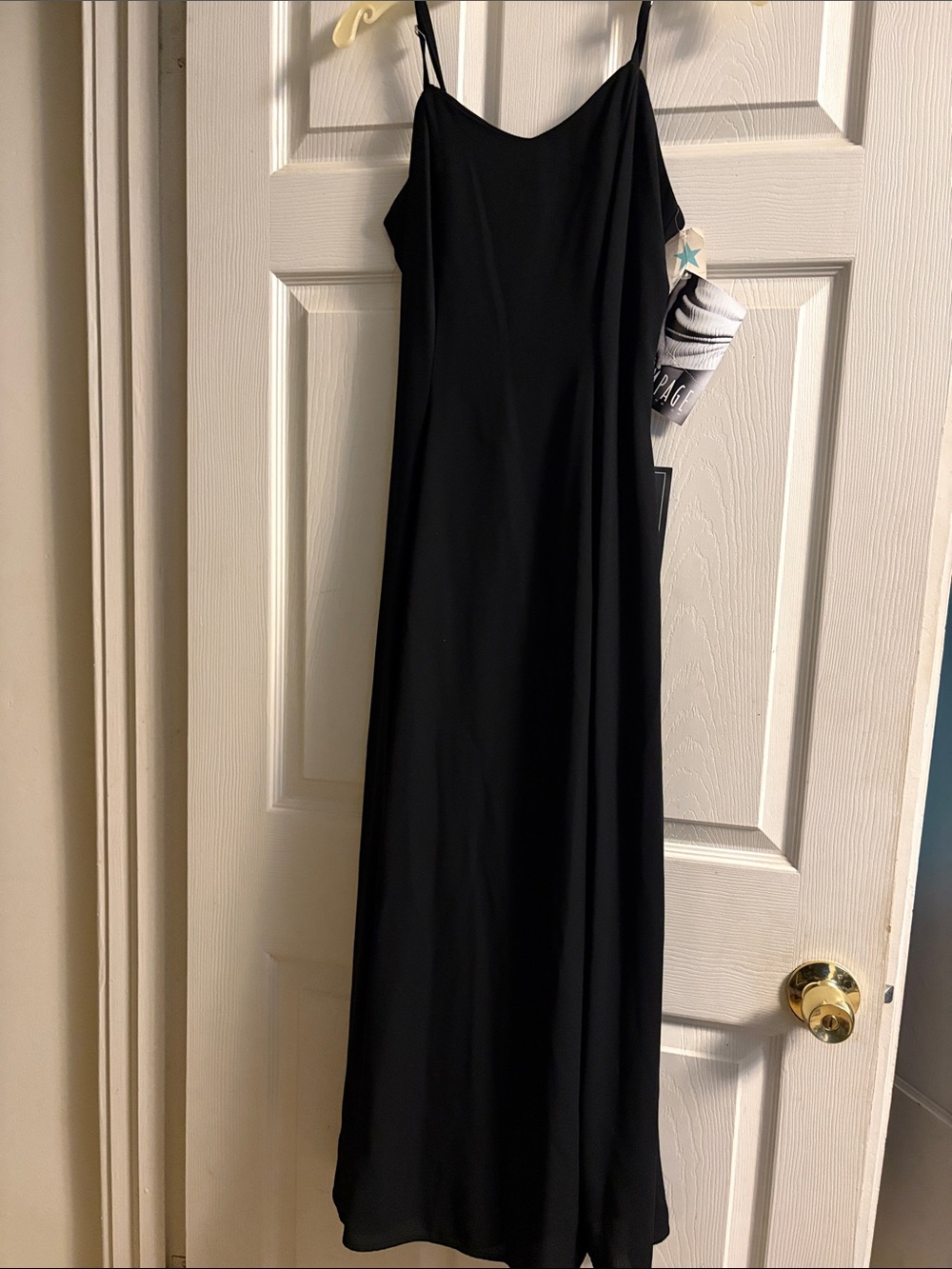 Rampage Black Slip Maxi Gown with Adjustable Straps